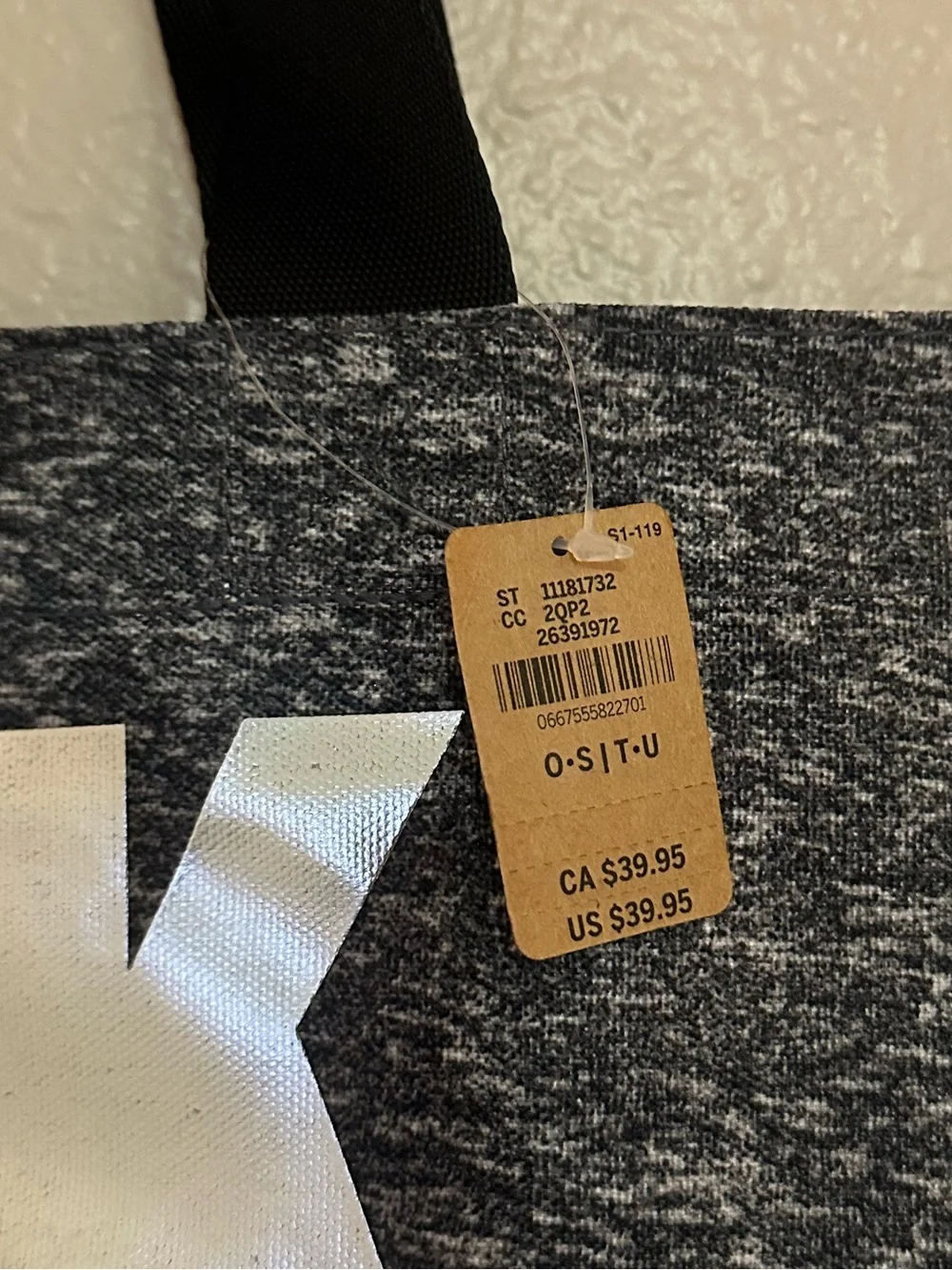 PINK Victoria’s Secret Heathered Gray & Silver Logo Tote Bag
